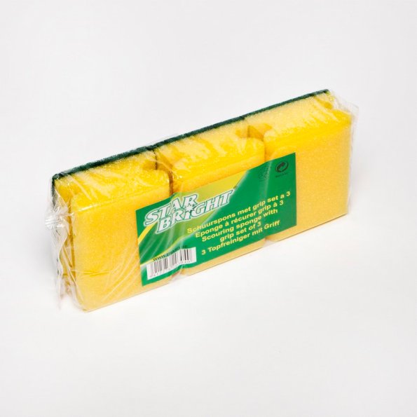 SCHUURSPONS MET GRIP 3PCS STAR BRIGHT