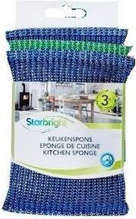 Éponge de cuisine 3pcs 1,5x12,5x9cm Starbright