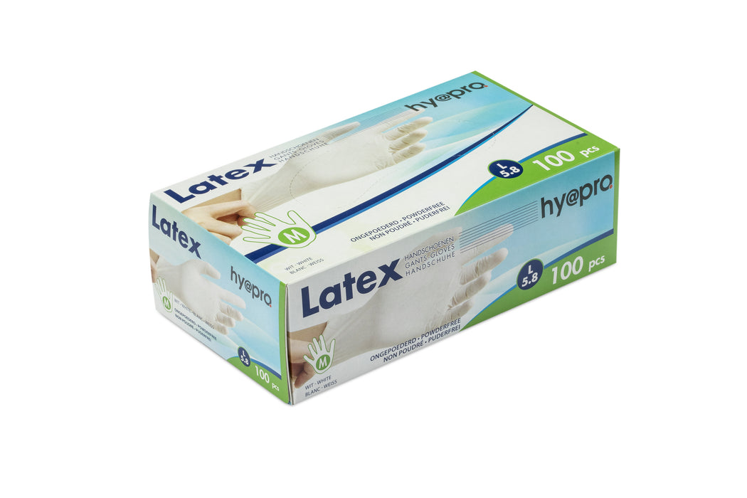 GANT LATEX MOYEN BLANC SANS POUDRE 100PCS 5.6