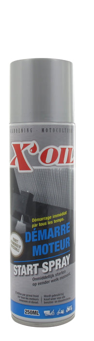 Spray de démarrage X'OIL pour le démarrage à froid des moteurs. Contenu 250 ml.