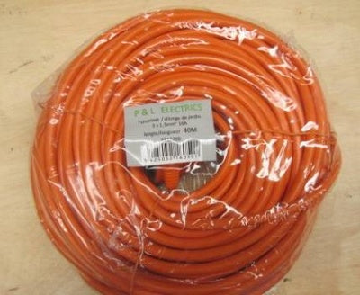 VERLENGSNOER 40MTR 3X1.5MM ORANJE