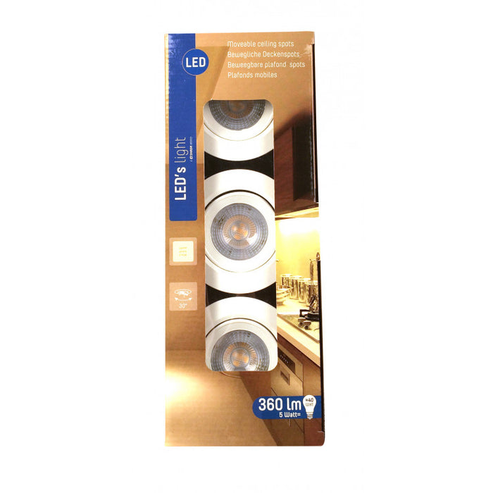 3PACK LEDSPOT WHITE 360LM 2700K