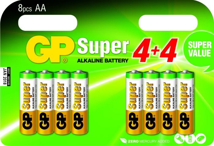 GP SUPER ALCALIN AA 4+4