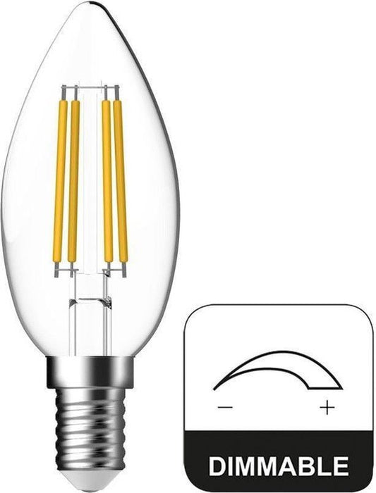 LED C35 FIL DIM 4,8W 470LM 2700K E14 BOÎTE CLAIRE