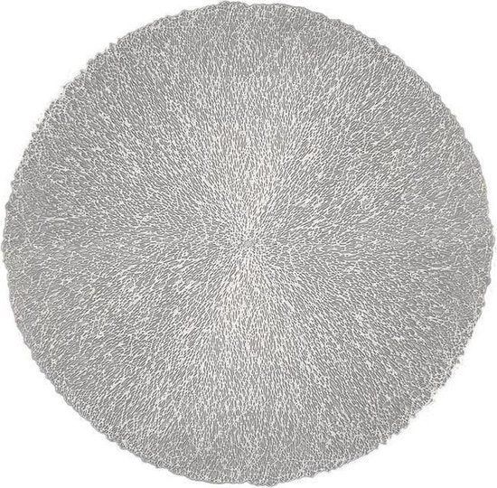 SET DE TABLE - PVC - 38CM ROND - CORAIL ARGENT