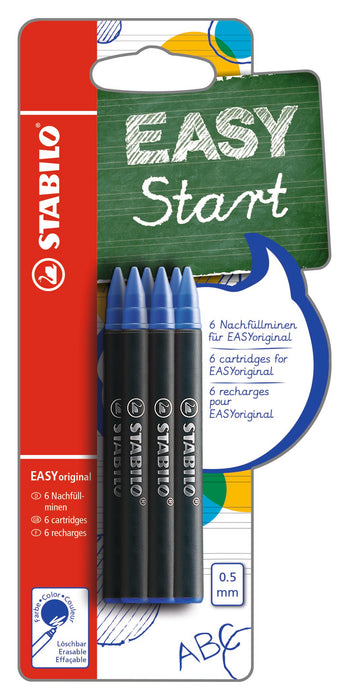 STABILO EASYORIGINAL REFILL MEDIUM BLUE 6ST