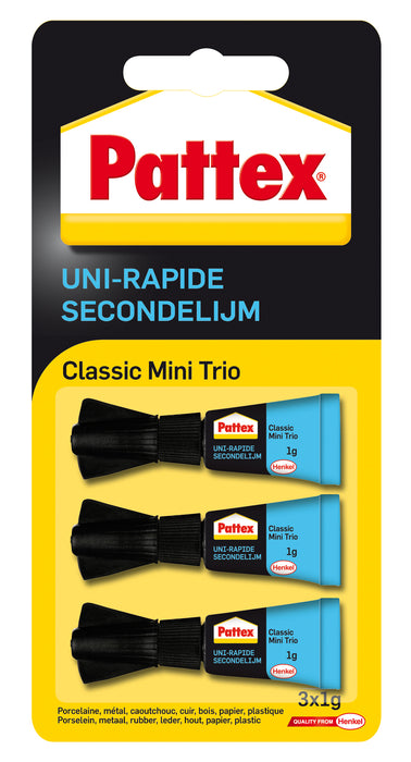 PATTEX DEUXIÈME ADHÉSIF MINI-TRIO 3X1GR