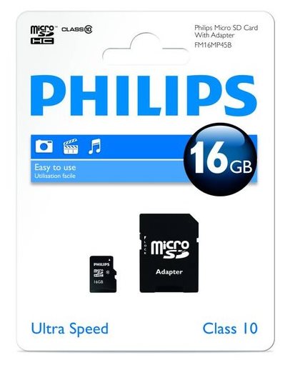 PHILIPS MICRO SDHC CARD 16GB CLASS 10 INCL. ADAPTER