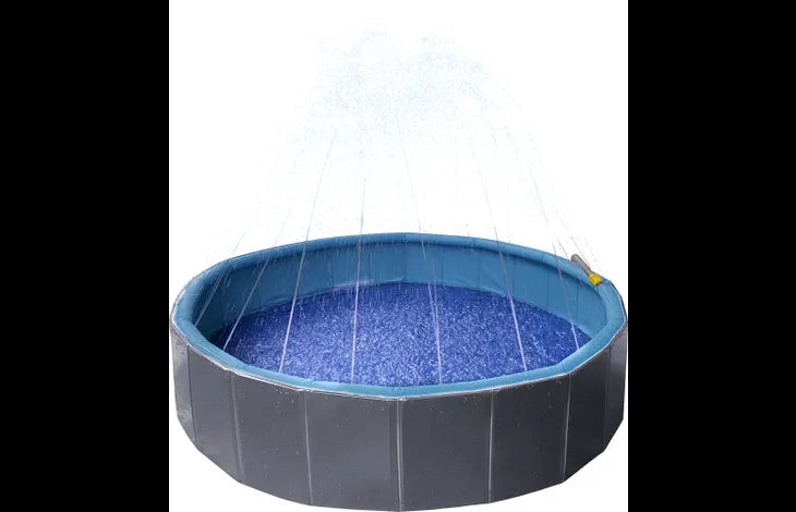 ZWEMBAD SPRINKLE ROND 2 IN 1 DONKER GRIJS/BLAUW 120X30CM