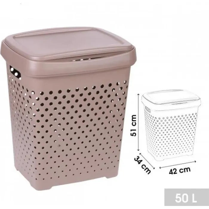 LE PLASTIK - TAUPE - COFFRE A LINGE 50LT R