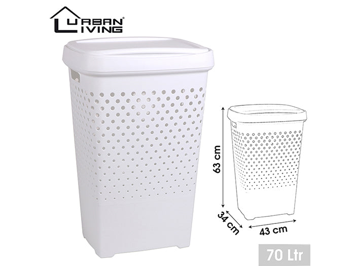 LE PLASTIK - BLANC - COFFRE A LINGE 70LT R