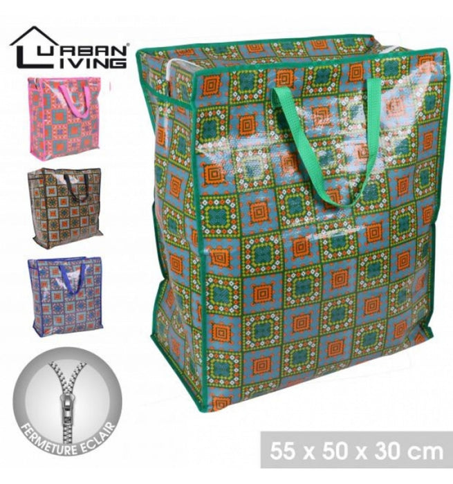 MAYA - SAC SHOPPING DECORE 4 COULEURS COMME SORTIES ROSE/BLEU/VERT/N