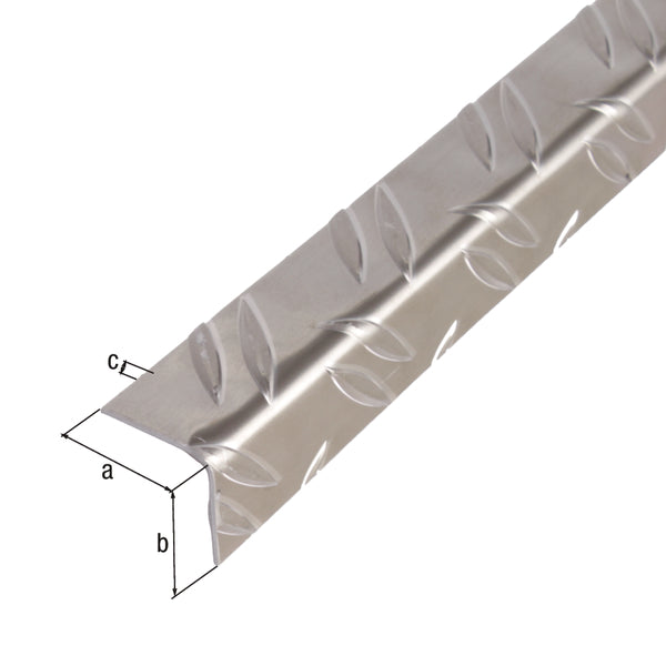 Profilé d'angle nervuré aluminium naturel 35,5x35,5/1