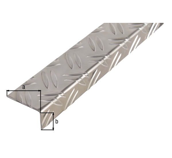Profilé d'angle nervuré aluminium naturel 43,5x23,5/1
