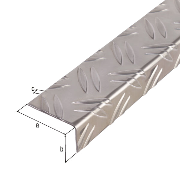 Profilé d'angle nervuré aluminium naturel 53,6x29,5/1