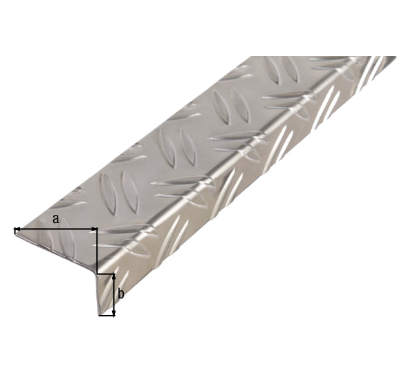 Profilé d'angle nervuré aluminium naturel 43,5x23,5/2