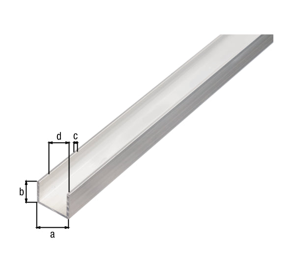 BA-Profiel,U-Vorm,alu.nat10x15x10x1,5/1m