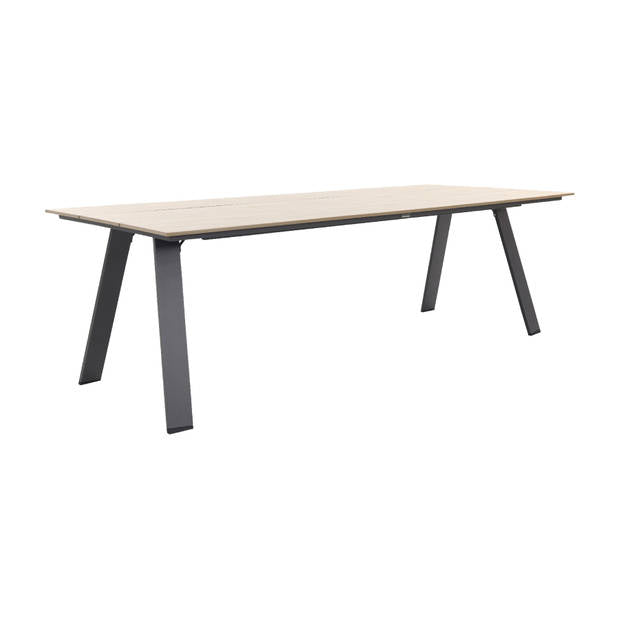 NEVADA DINING TAFEL 240X100CM CARBON BLACK/LIGHT TEAK POLYWOOD