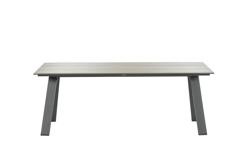 TABLE À MANGER NEVADA 205X100CM NOIR CARBONE/POLYWOOD TECK CLAIR