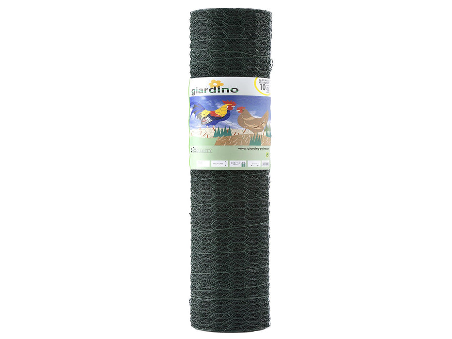 JARDIN SIX. GÉPL. 25X1.0MM X 100CMX 10M RAL 6005 VERT