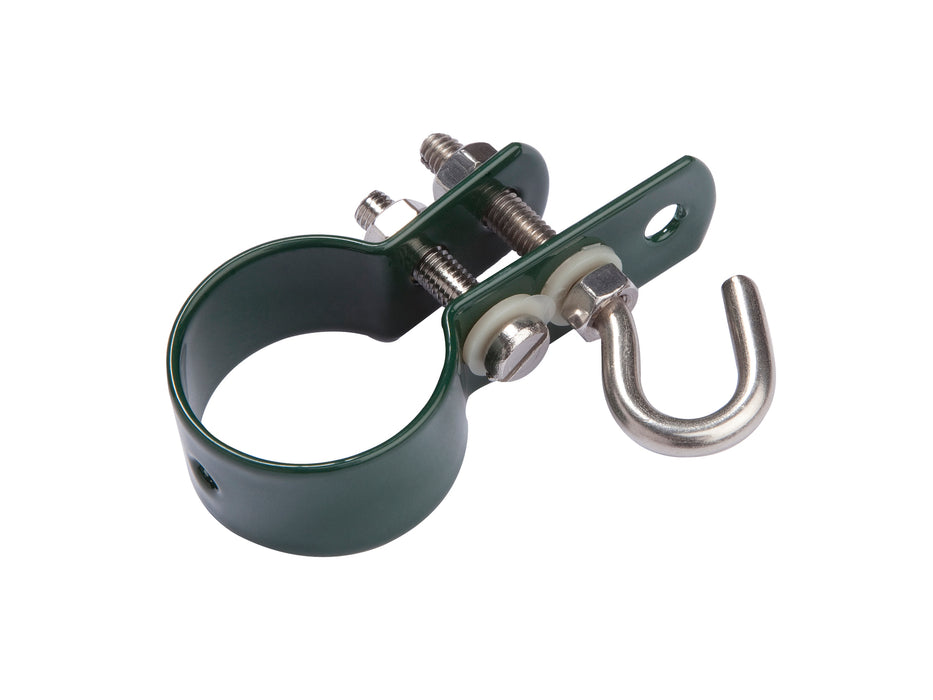 KLEM MET HAAK 60MM RAL 6005 GROEN