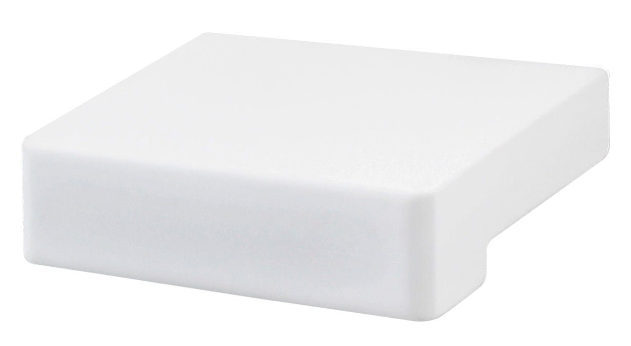 BOUTON "MOKA" 16MM ALU/BLANC 32X30X10MM (PLANCHE 14 POS 12)