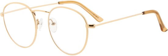 GOLD FRAME, CLEAR LENS, CLEAR TIPS +1.50