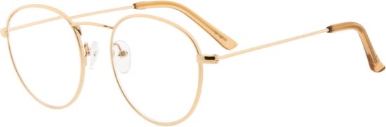 GOLD FRAME, CLEAR LENS, CLEAR TIPS +2.00