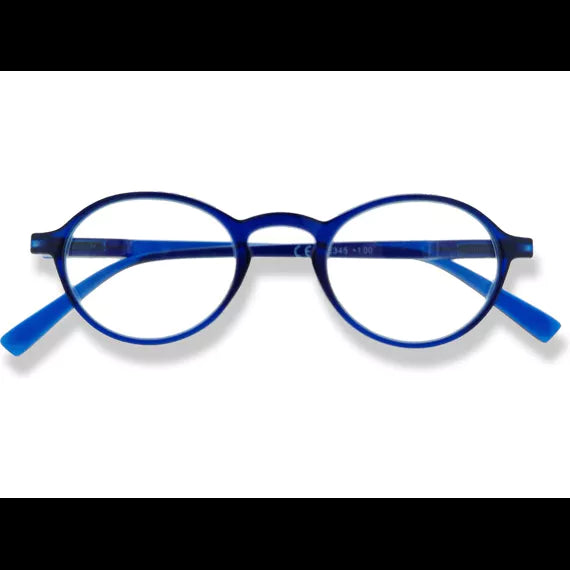 LUNETTES DE LECTURE RONDES MONTURE BLEU CLAIR +1,00