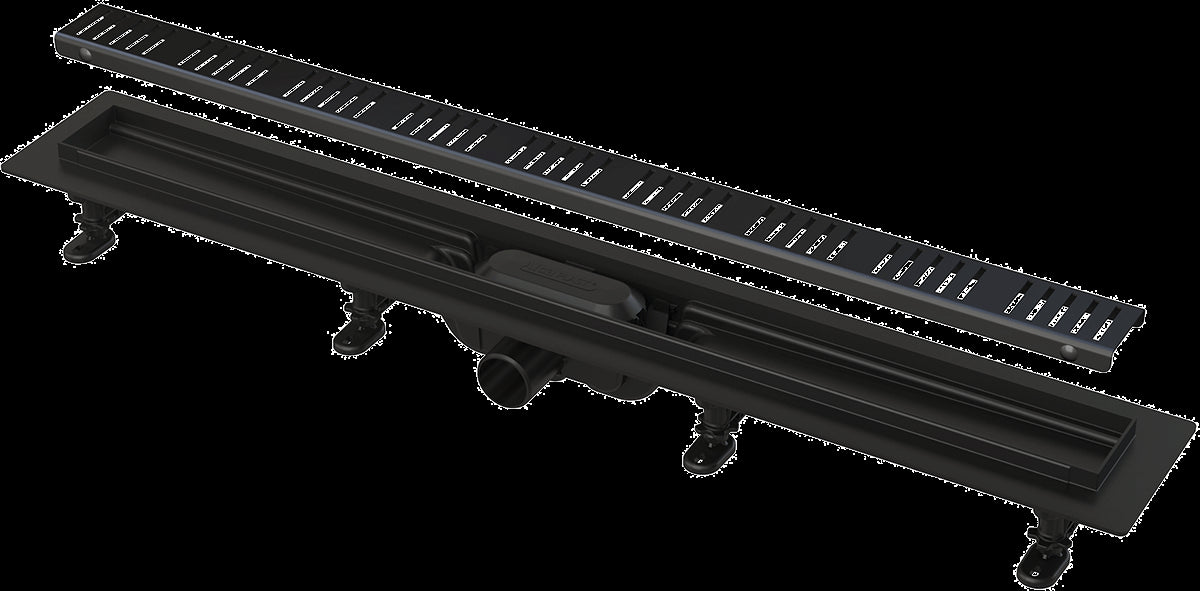 caliveau de douche grille pvc noir-mat 550mm