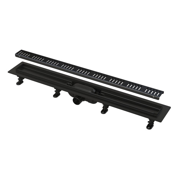 caliveau de douche grille pvc noir-mat 850mm