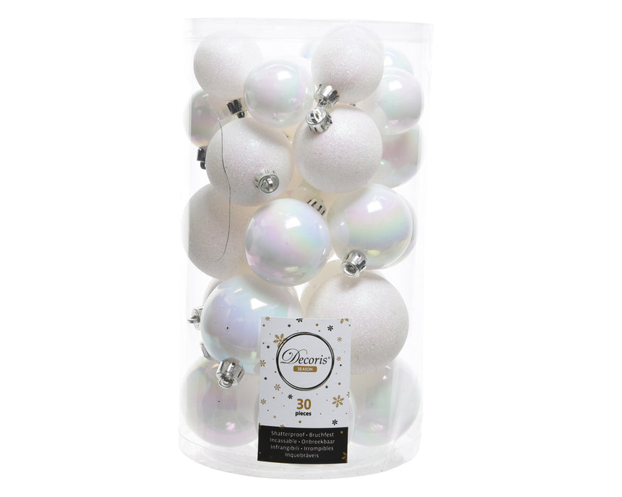 BOULES INCAUSSABLES MIX BLANC/IRIS DIA6.00CM