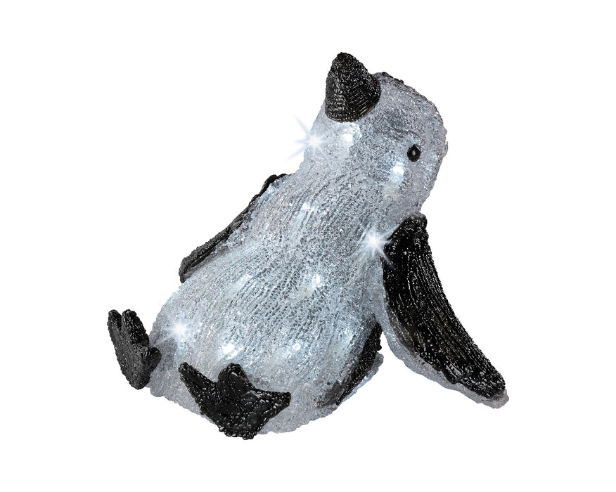 LED PINGUIN ACRYL GLIJDEND BUI KOEL WIT 28CM-24L