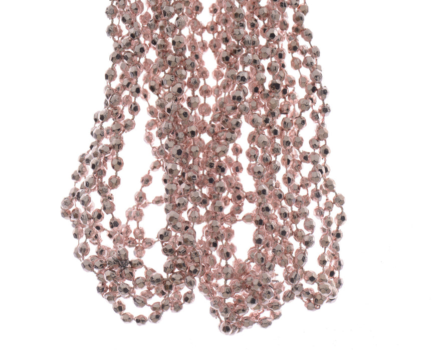 COLLIER DE BILLES PLASTIQUE DIAMANT 270CM ROSE POUDRE