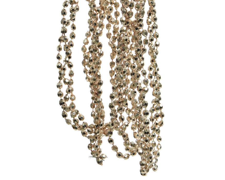 collier de perles plastique diamant-diamètre 0,5x270cm-beige chaud
