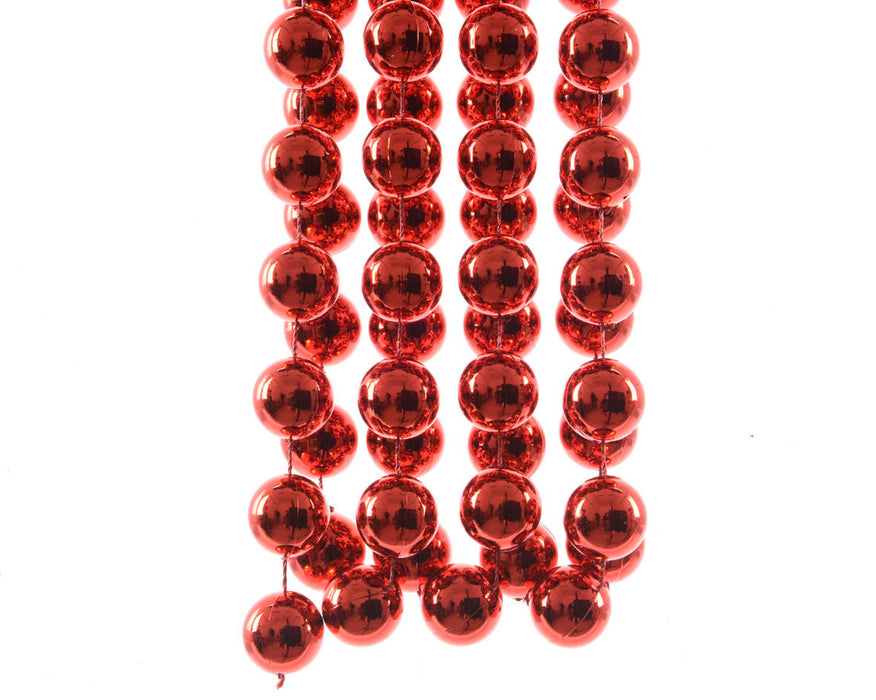 Chaîne de perles en plastique XXL-2x270cm-Noël rouge