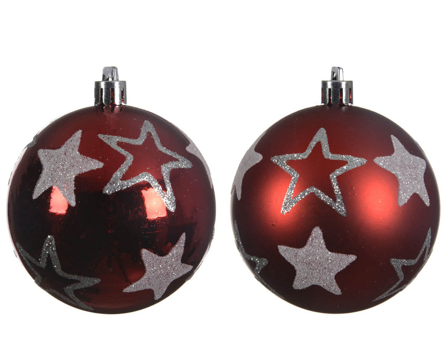 Boule de Noël plc modifié étoile gl-m 6x brillant - 6x mat emballé par 12 p