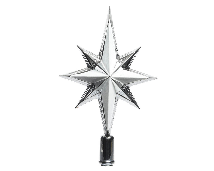 Étoile en plastique à paillettes argentées avec paillettes blanches -6,5x14,5x25.