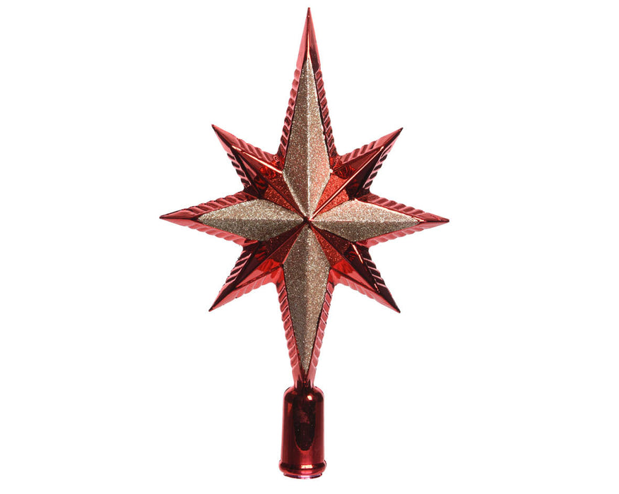 étoile en plastique à paillettes avec paillettes dorées claires -6,5x14,5x25,5c
