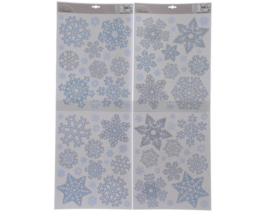 décoration de fenêtre flocon de neige avec ruban adhésif pailleté amovible (par