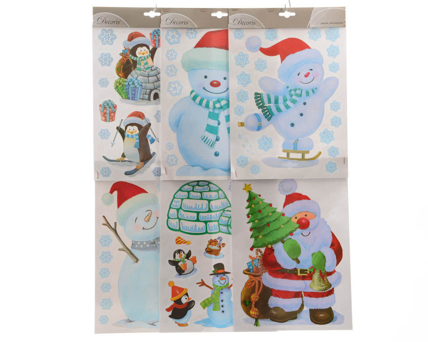 raamdecoratie noordpool snowman A - Santa - snowman B - snow (per