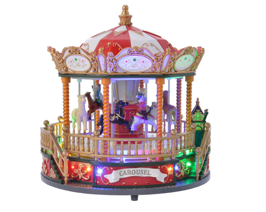 Salon carrousel LED bo thème : Villages de Noël en mouvement