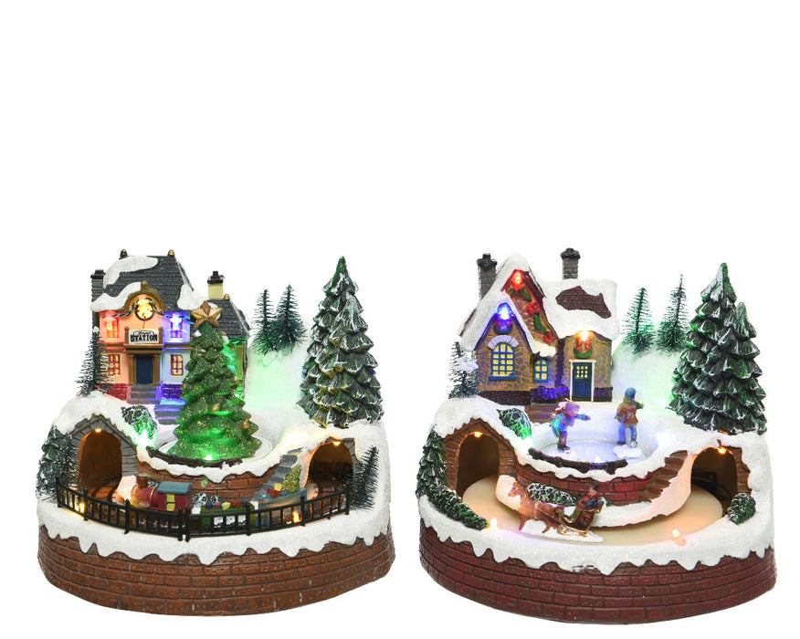 Scène LED hiver bo thème : Villages de Noël LED avec mo (par