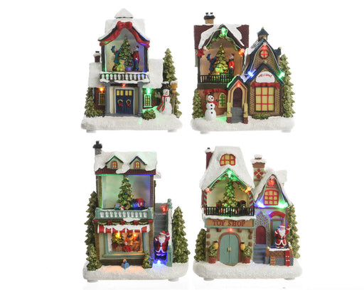 LED kersthuisjes bo theme: LED Christmas Villages with movem (per