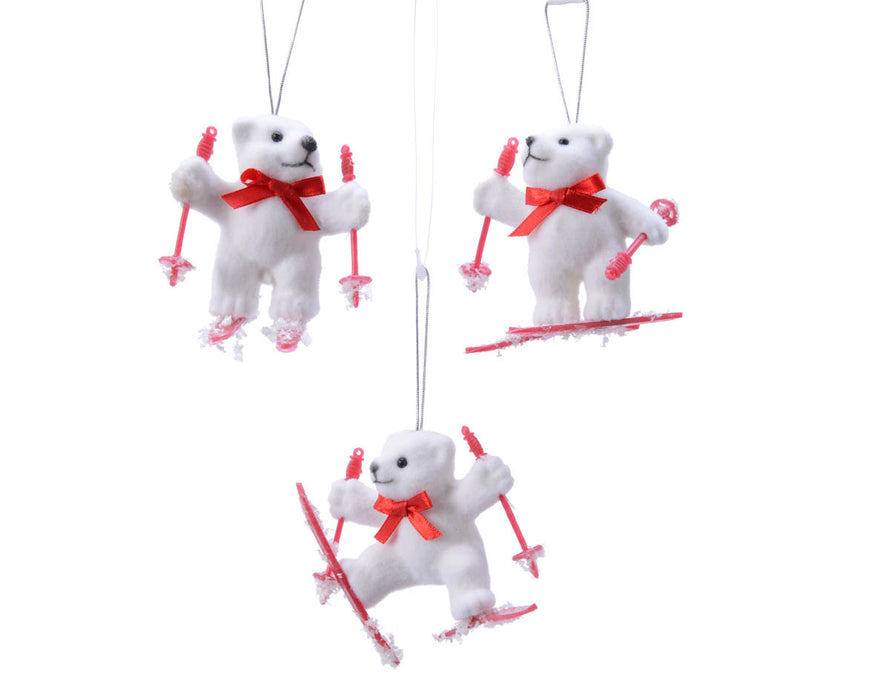 ski ours flock plastique 3 formes différentes avec cintre -8x9x8. (par