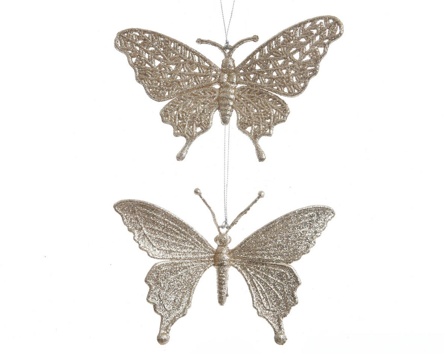 papillon en plastique à suspendre 2 formes emballées assorties en intérieur -1x16 (par