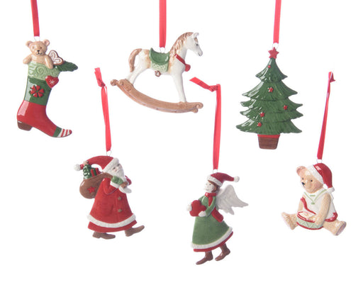 figuur porselein hang angel- stocking - rockinghorse - tree (per