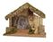 kerststalhuis natuur.poly muur with bark with moss w straw -17x28