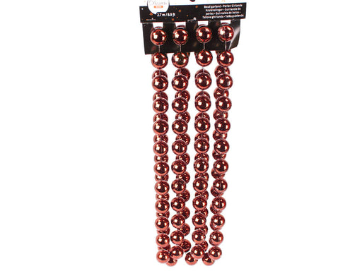 kralenketting plastic XXL-2x270cm-rood bruin