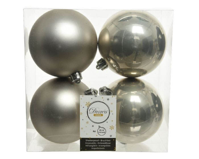 mistig grijs-kerstbal plastic glans-mat-dia10cm-mistig grijs